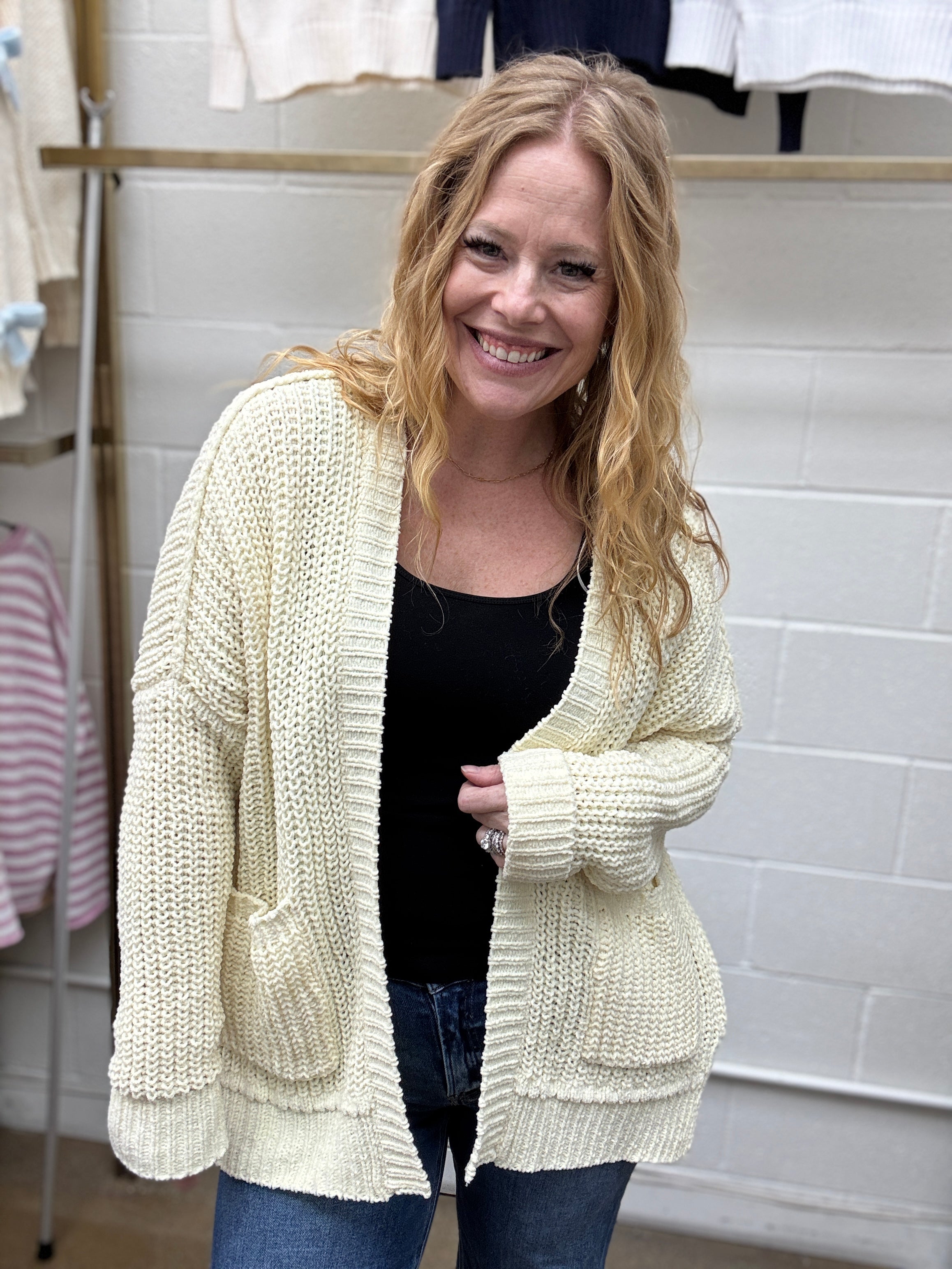 Silver Lining Chenille Cardi