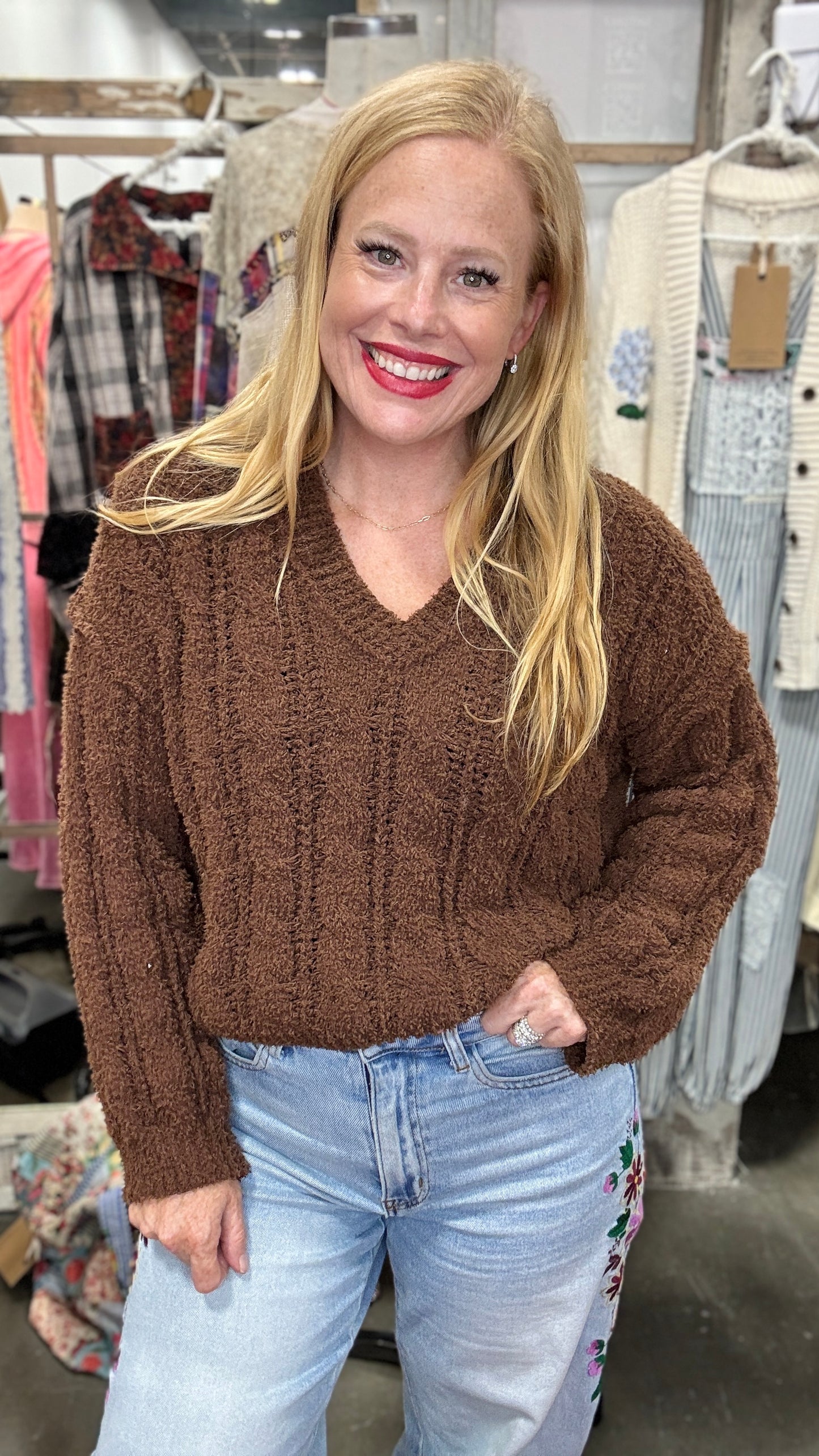 Cable Knit Chenille Sweater by POL