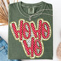 Pink and Red HO HO HO Graphic Tee