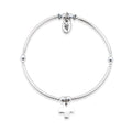 Faith - Sterling Silver Charmed Stretch Bangle