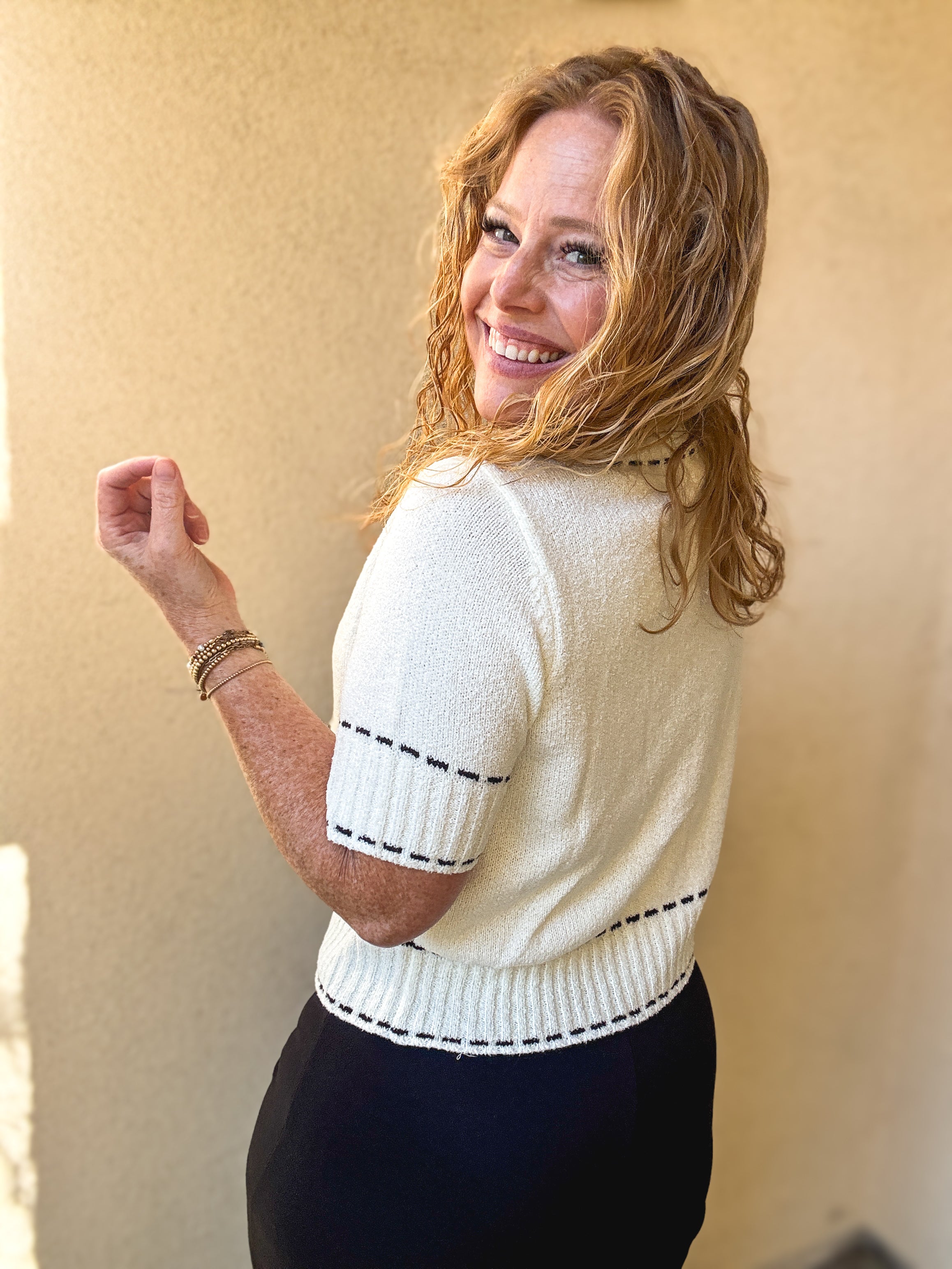 What Are We Waiting For Button Down Top