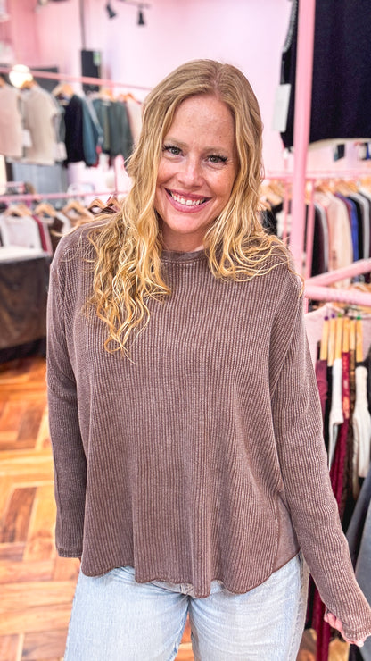 Free Weekend Waffle Knit Top