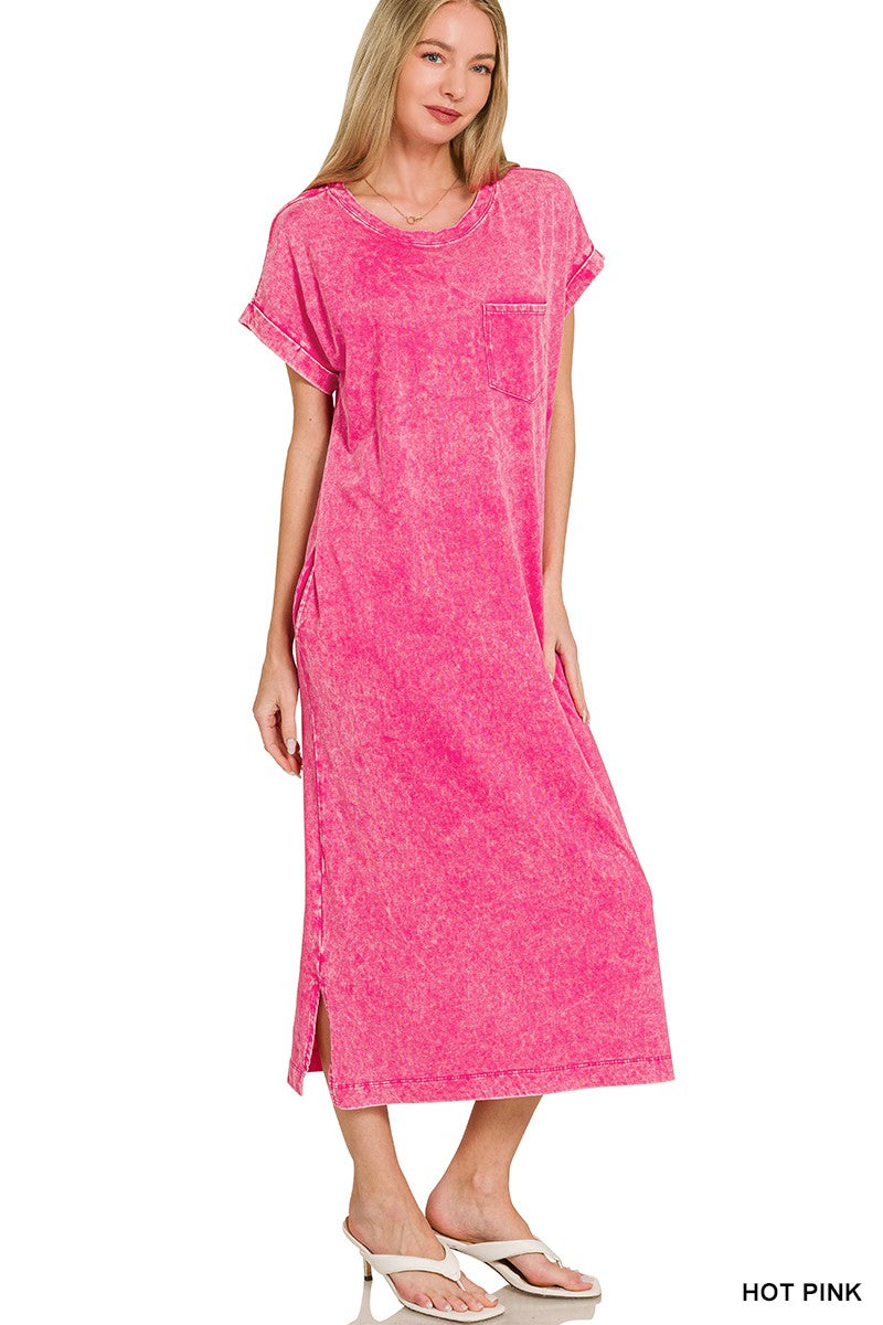 Zenana Just Feels Right T-Shirt Dress — Hot Pink Zenana Just Feels Right T-Shirt Dress — Hot Pink