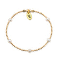Sweet Pearl - 2mm Gold Filled & Fresh Water Pearl Stretch Anklet