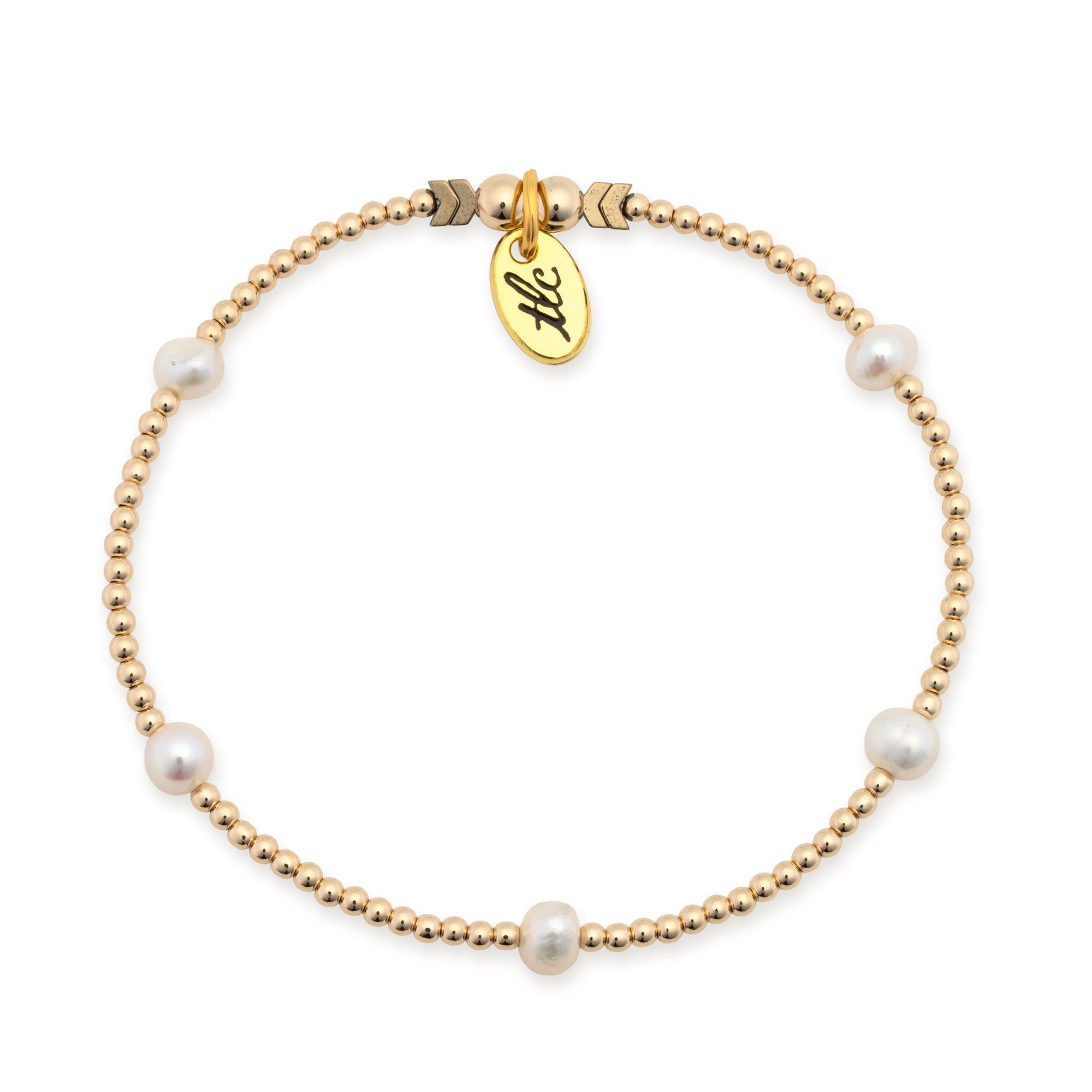 Sweet Pearl - 2mm Gold Filled & Fresh Water Pearl Stretch Anklet