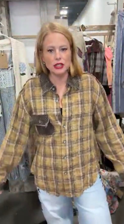 Autumn Afterglow Plaid Shacket by POL