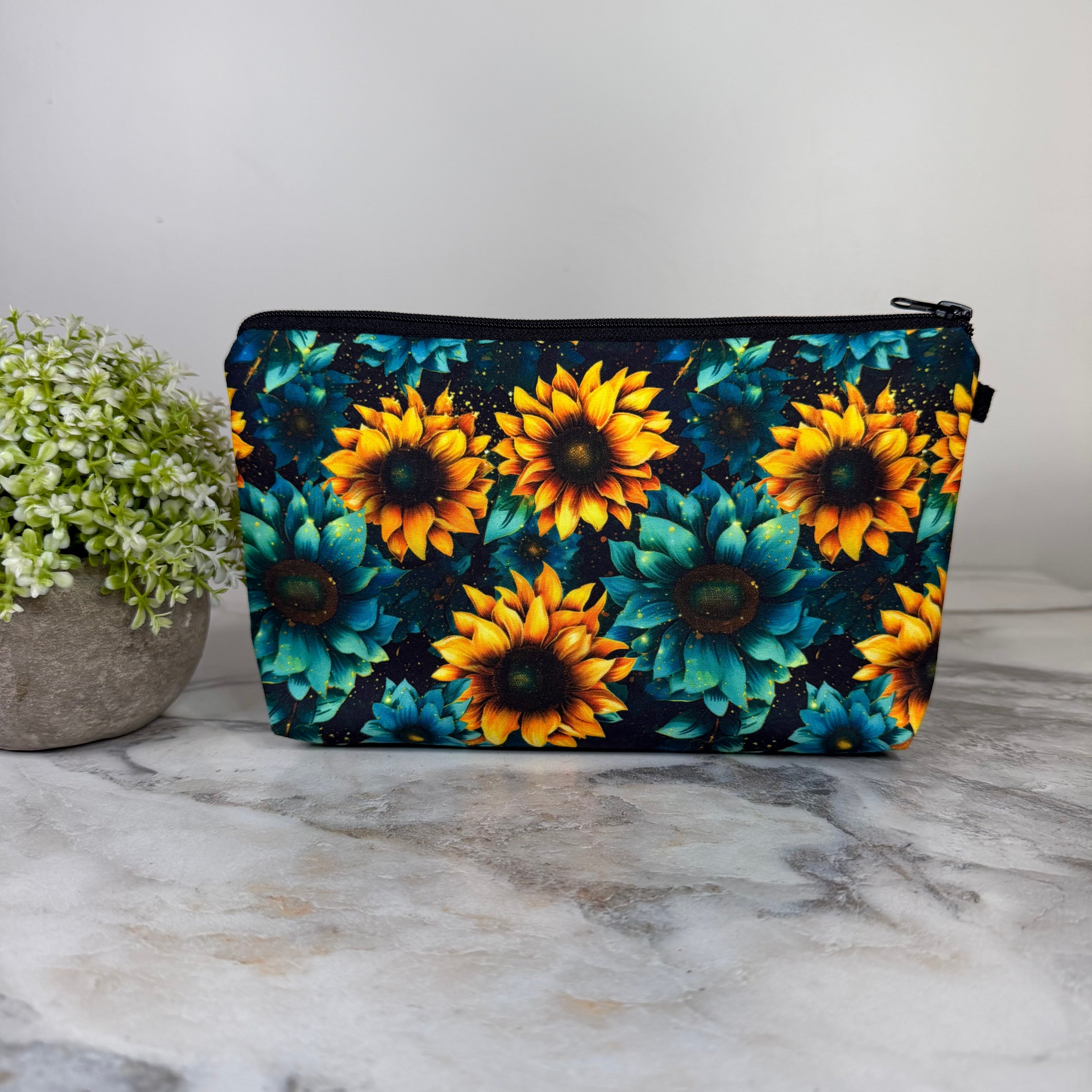 Pouch - Sunflower Teal & Yellow