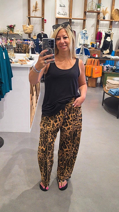 Untamed Leopard Barrel Pants