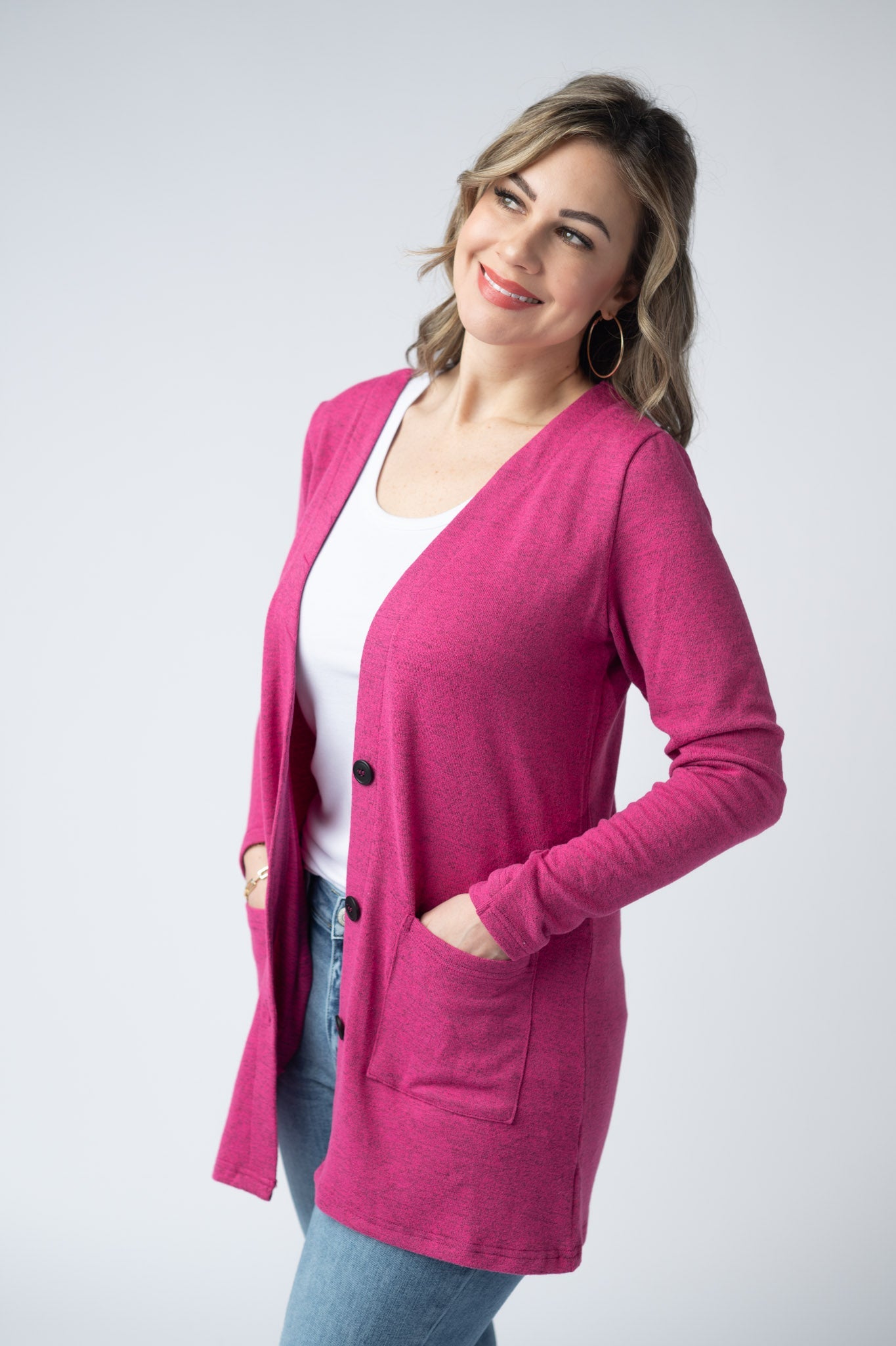 IN STOCK Cori Cardigan - Hot Pink
