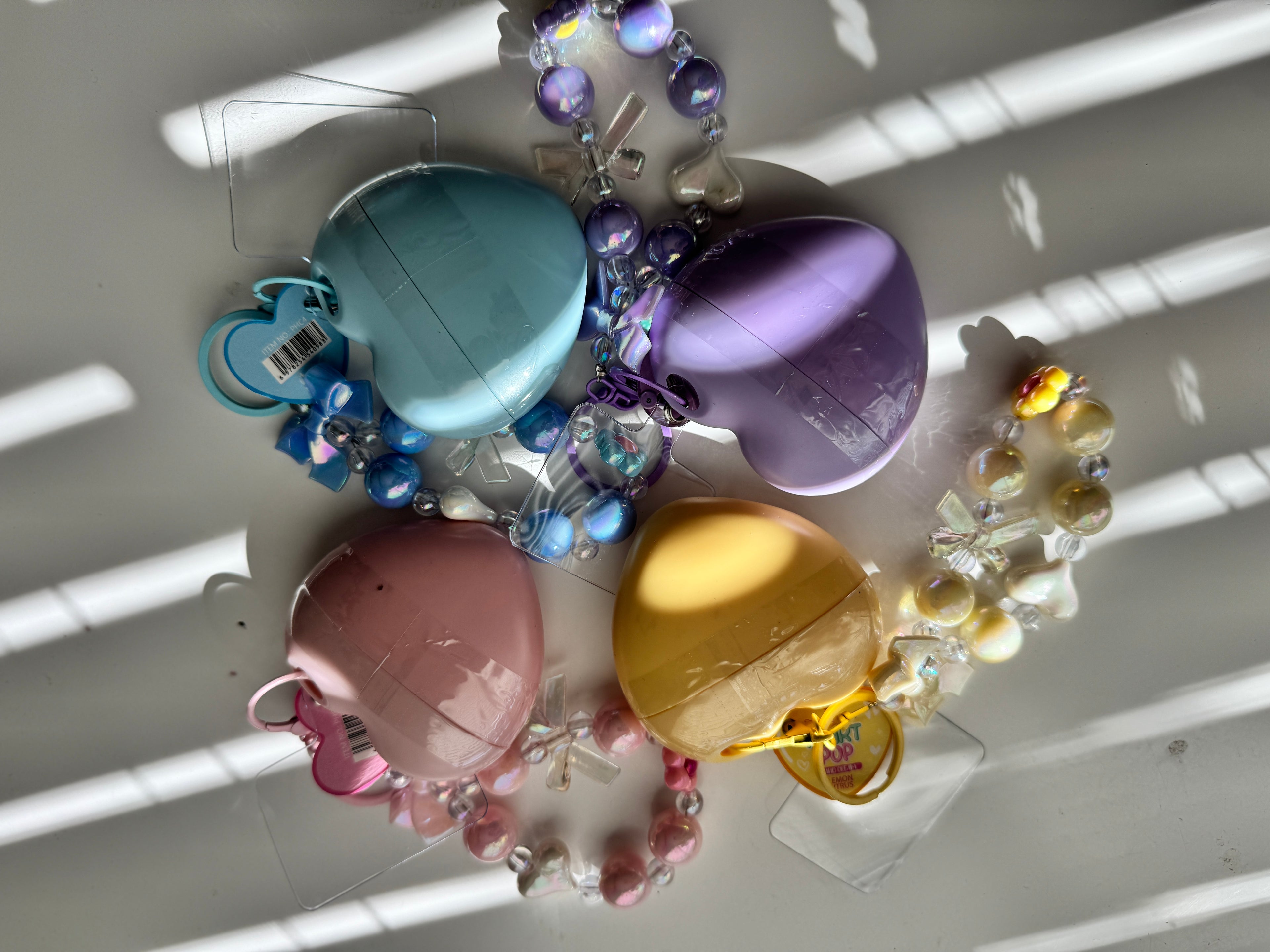 Heart Pop Hand Cream Keychain W/ Cell Phone Case Tether