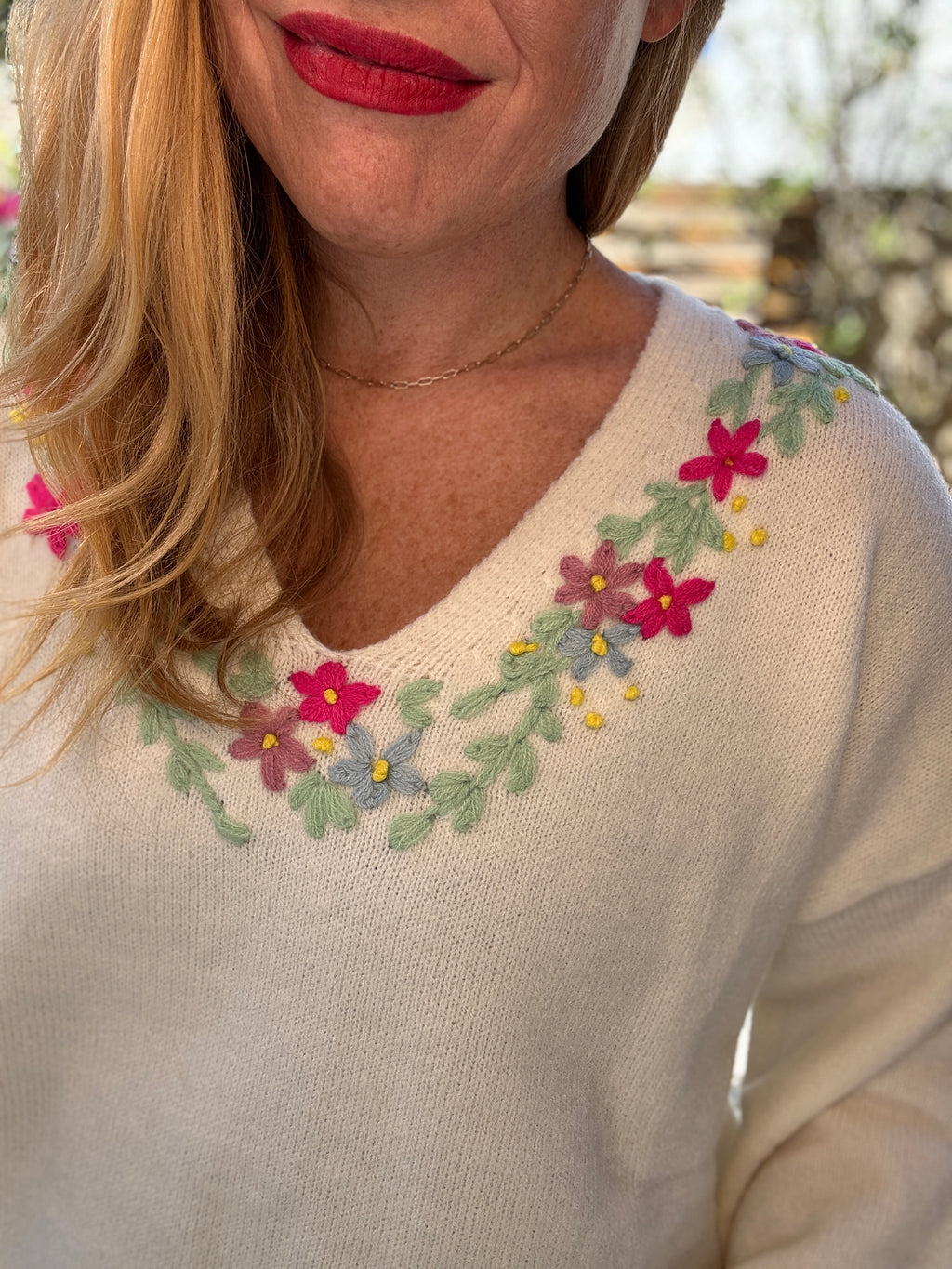 Brighter Days Embroidered Sweater