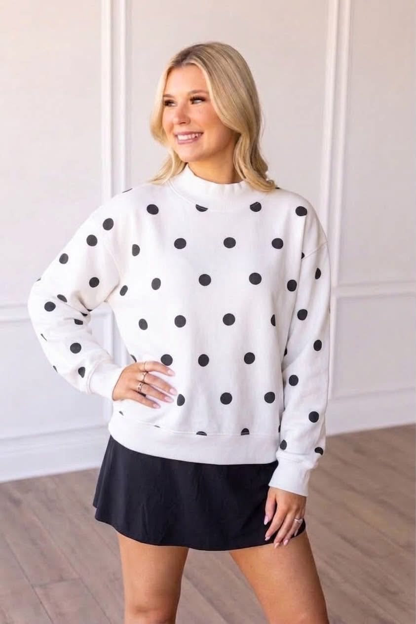 Polka Dot Princess Mock Neck - Custom Cut Due 11/15