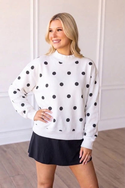 Polka Dot Princess Mock Neck - Custom Cut Due 11/15