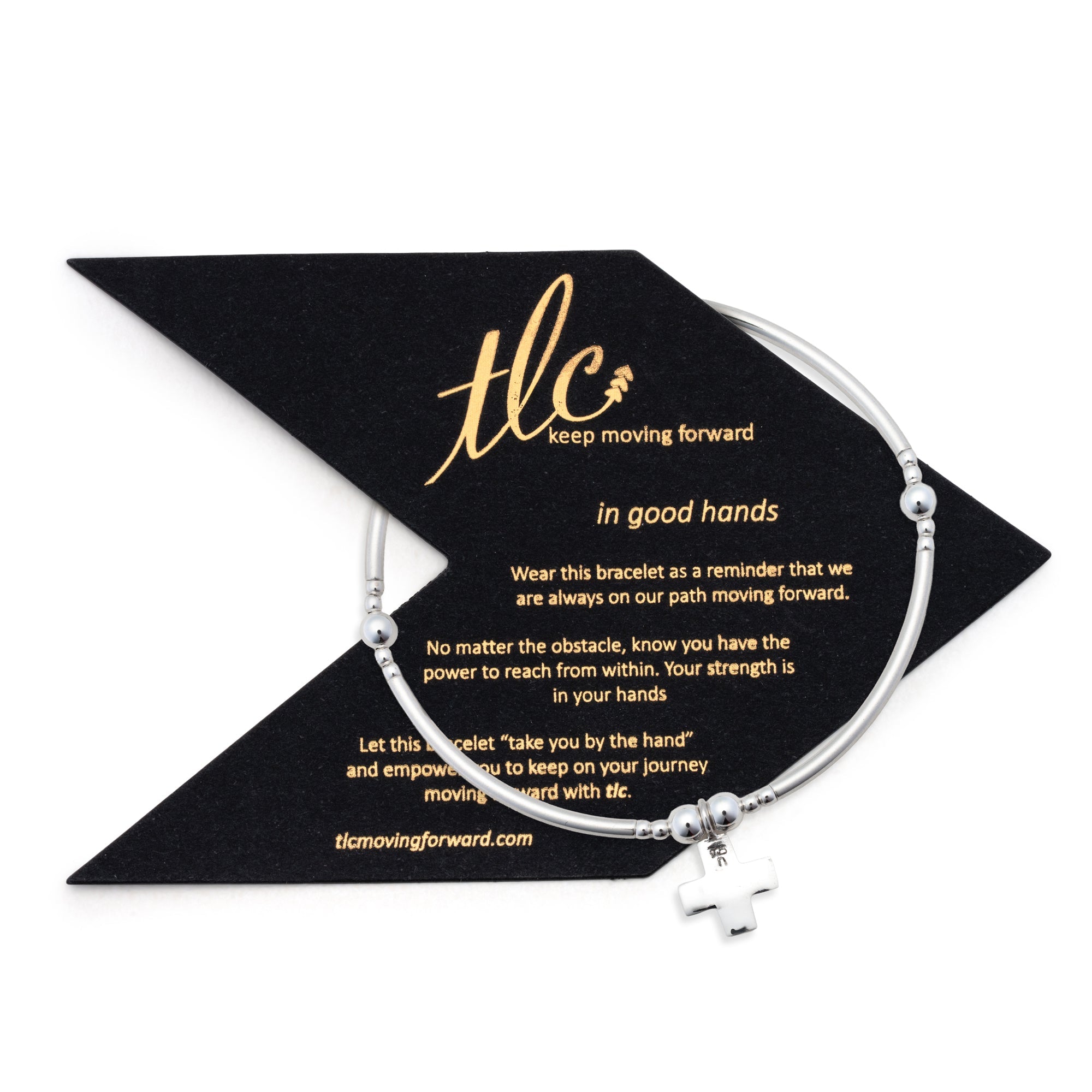 Faith - Sterling Silver Charmed Stretch Bangle