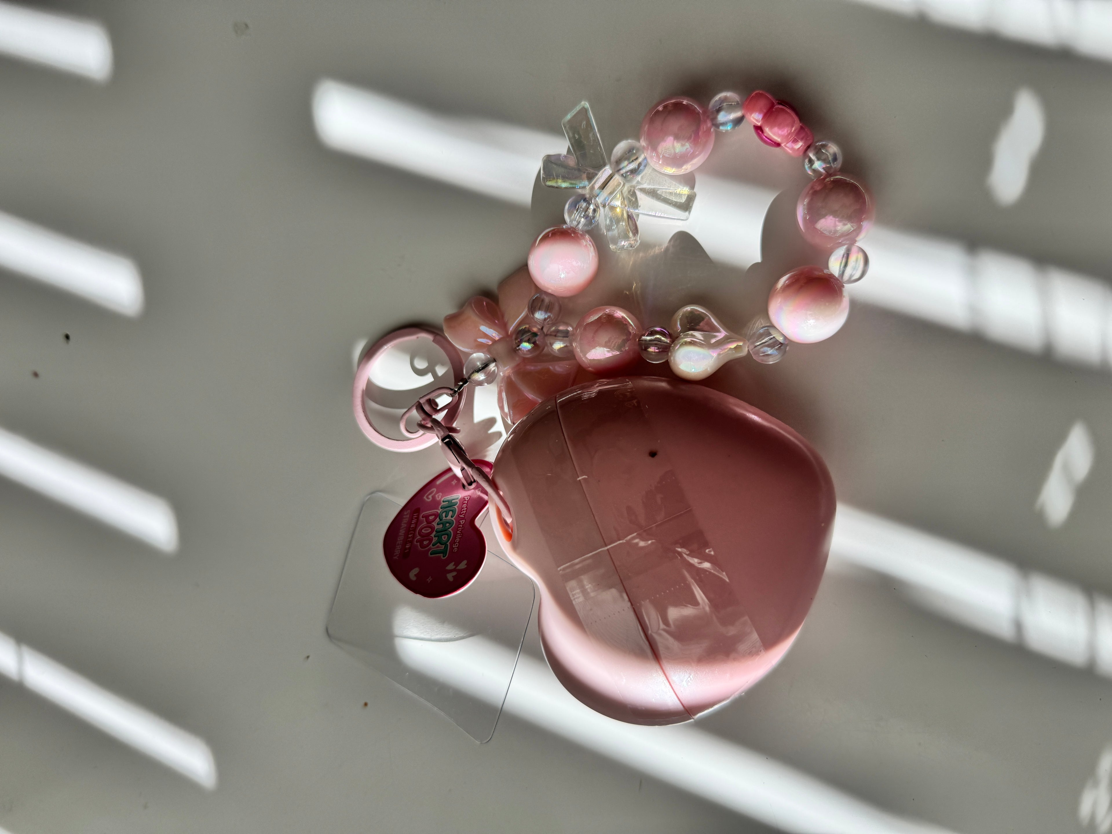 Heart Pop Hand Cream Keychain W/ Cell Phone Case Tether