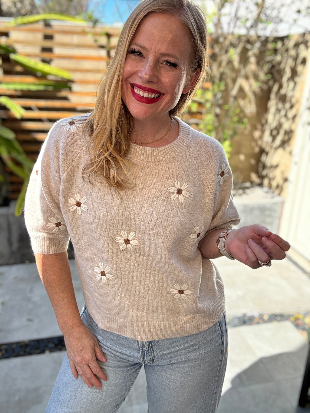 Petal Whispers Knit Sweater