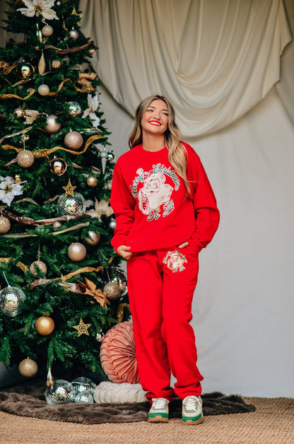 Vintage Santa Red Sweatshirt