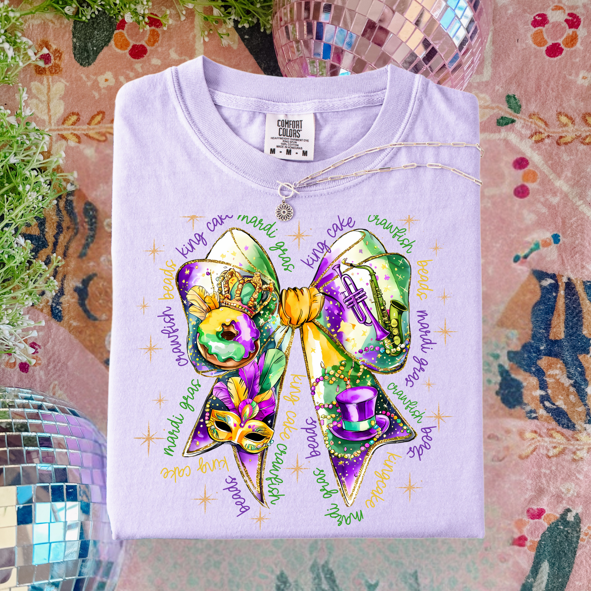Mardi Gras Bow Graphic Tee
