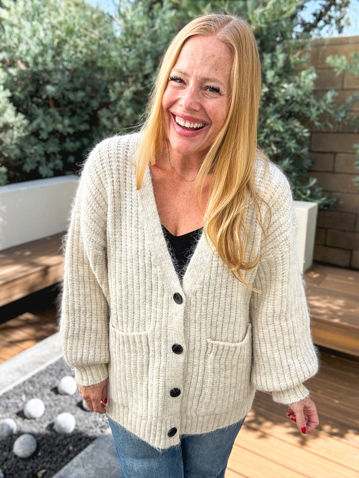 Oversized Ribbed Knit Cardigan