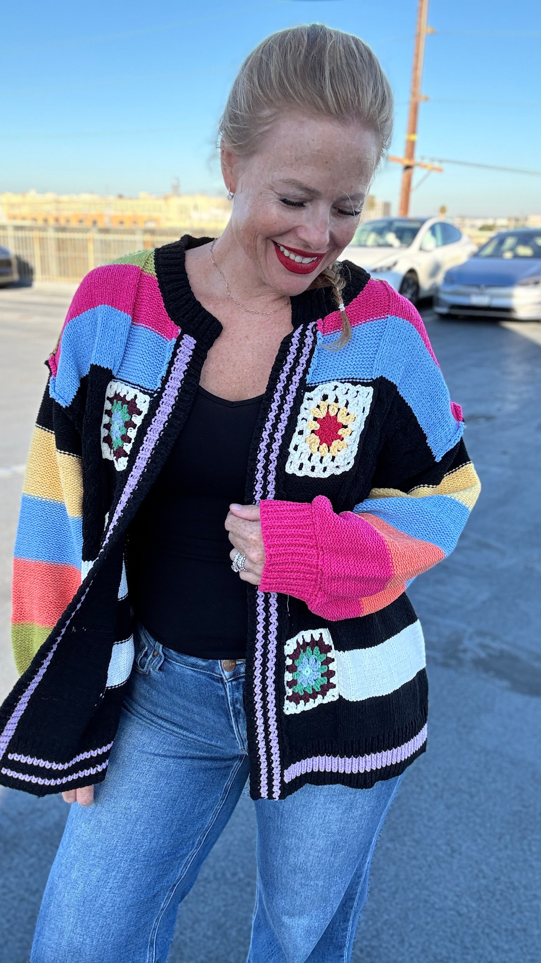 Granny Square Chenille Cardi by POL