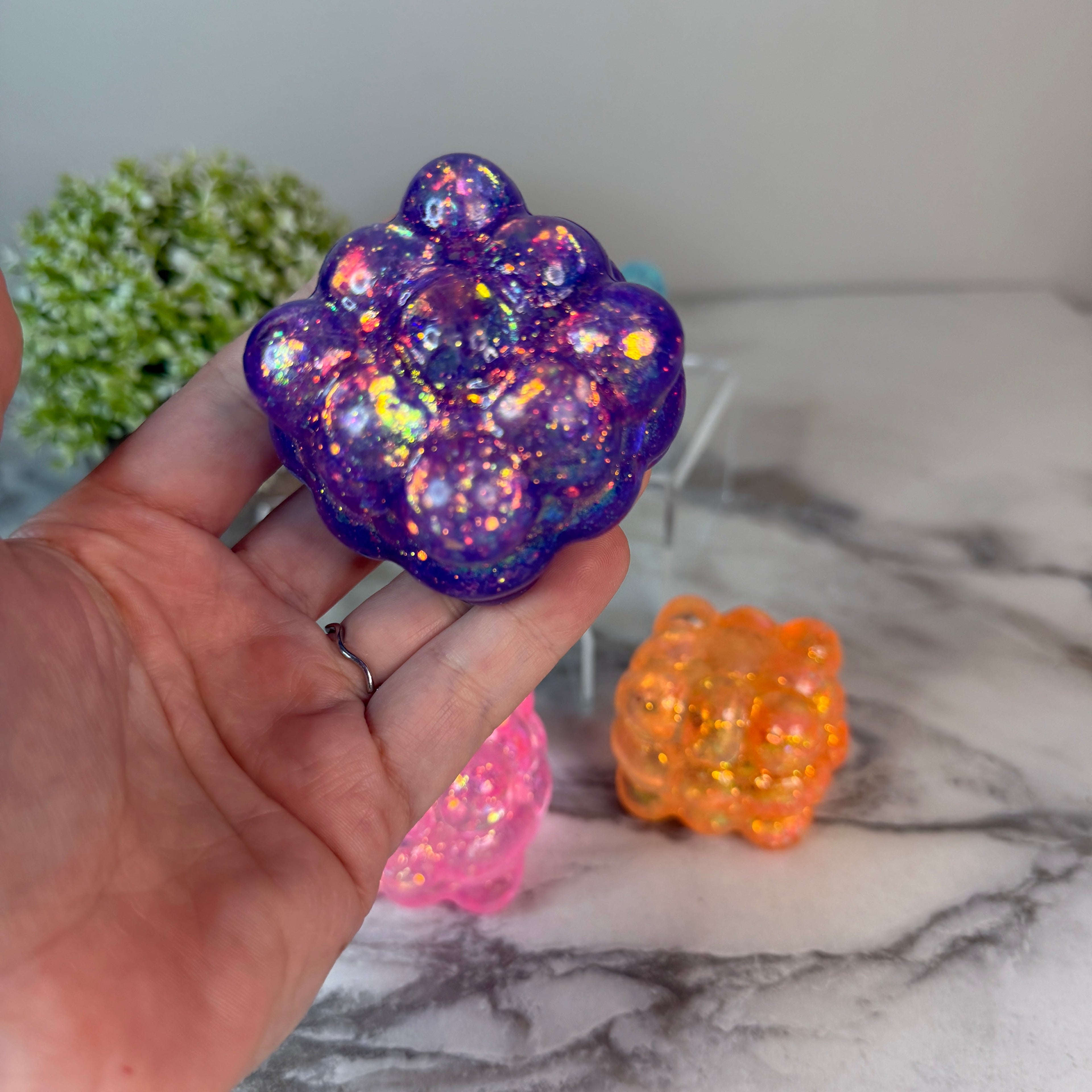 Squishy Toy - Smooth Nine Cube, Glitter - PREORDER