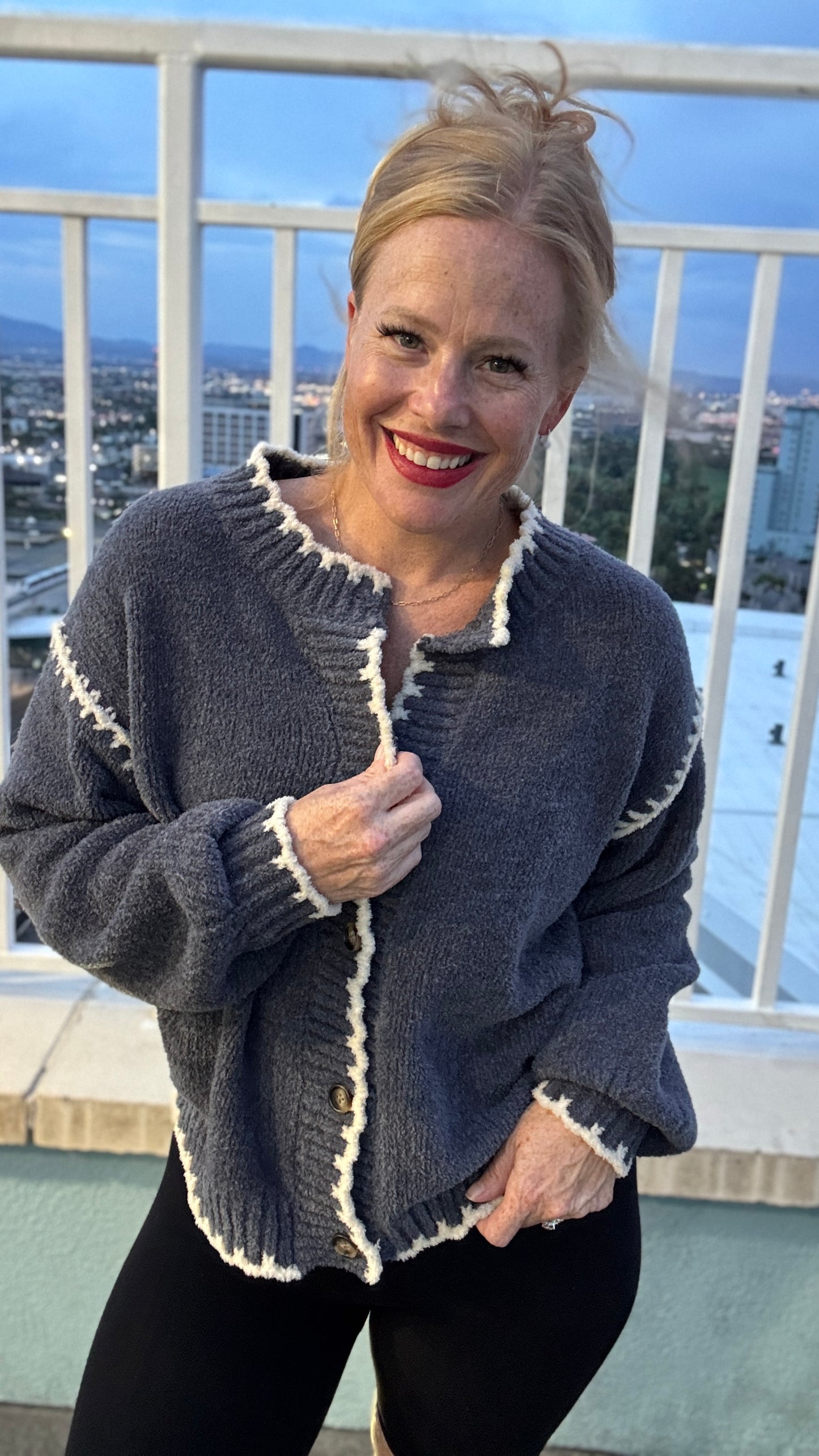 Chunky Thread Chenille Cardi