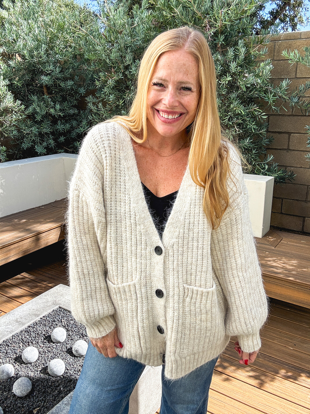 Oversized Ribbed Knit Cardigan