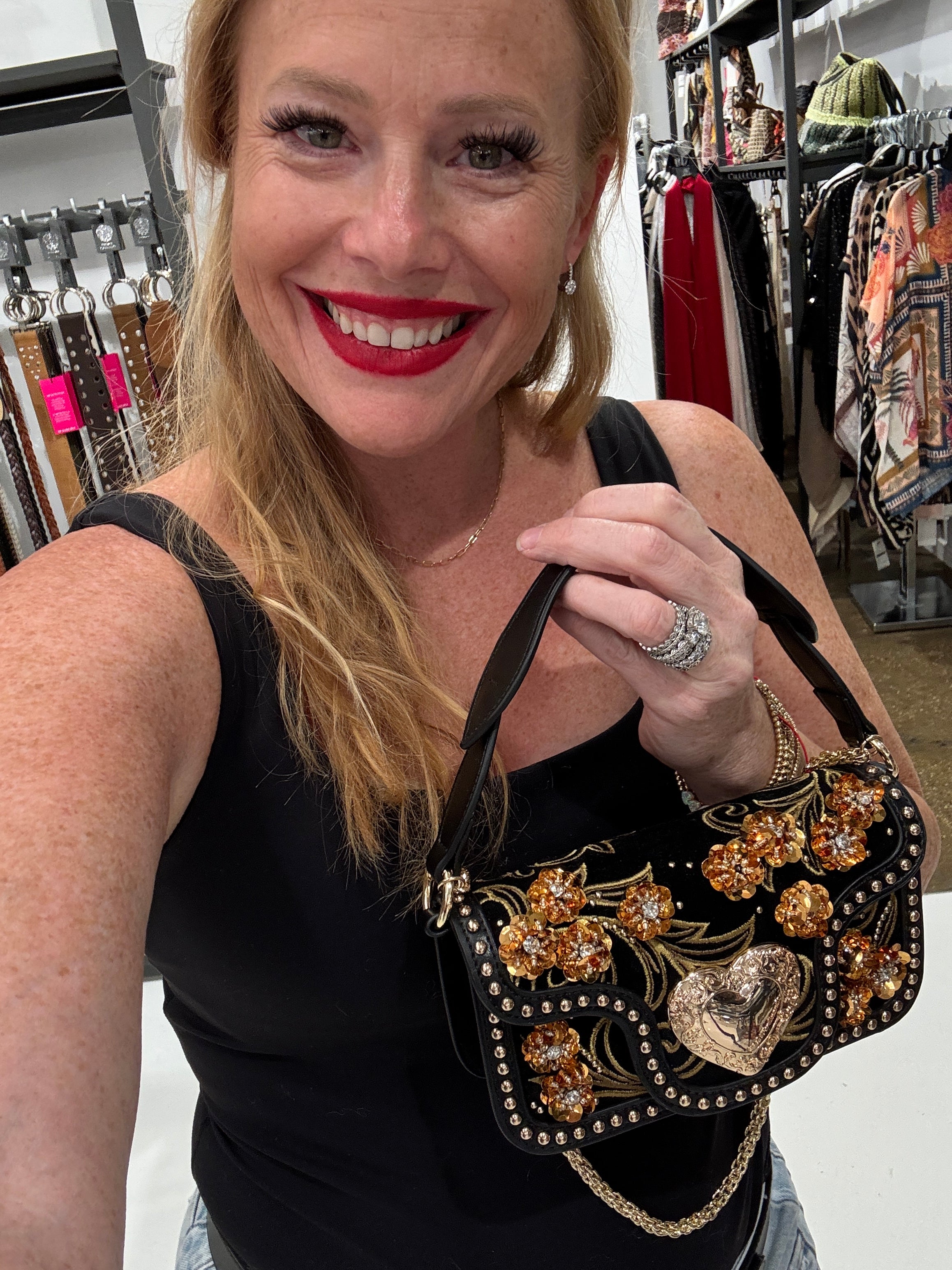 Moonlit Bouquet Shoulder Bag