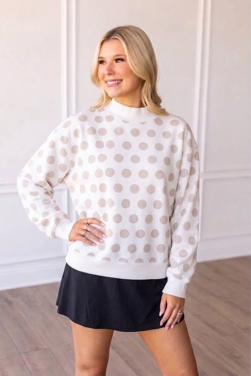Polka Dot Princess Mock Neck - Custom Cut Due 11/15