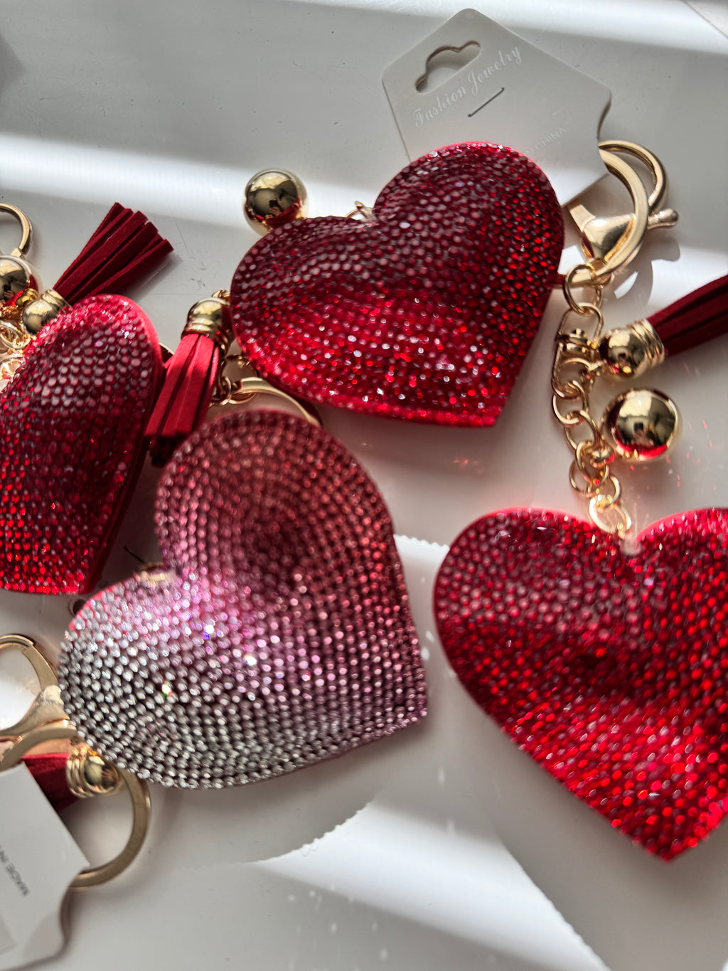 Bling Heart Keychains