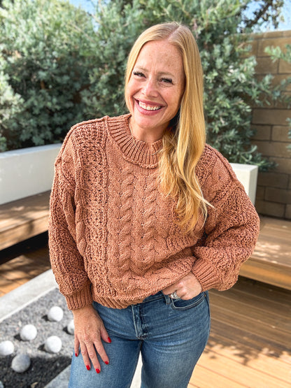 DOORBUSTER: Burnt Topaz Chenille Sweater by POL