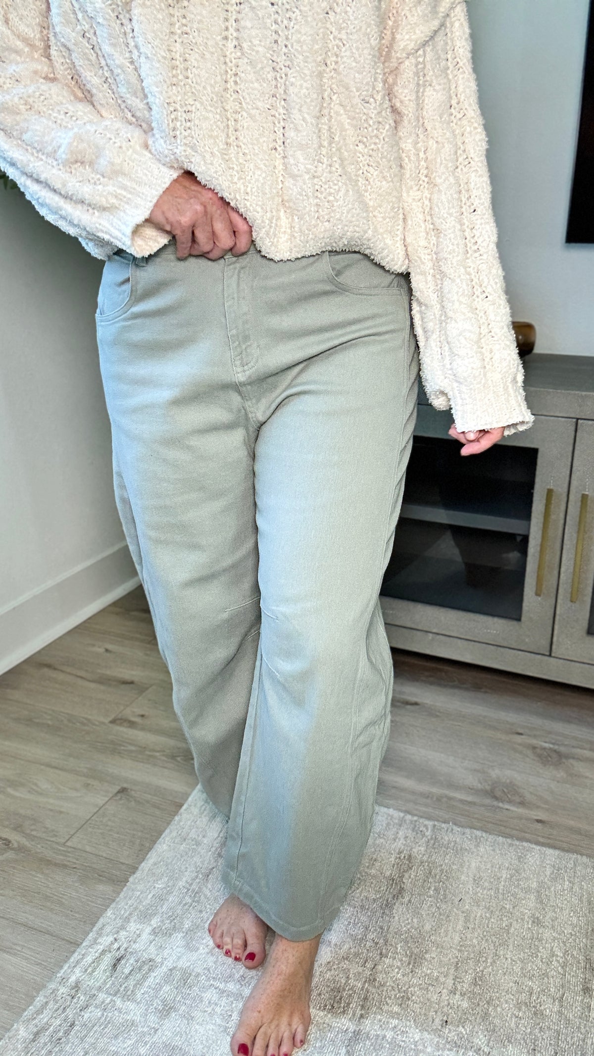 Twill Sage Barrel Pant