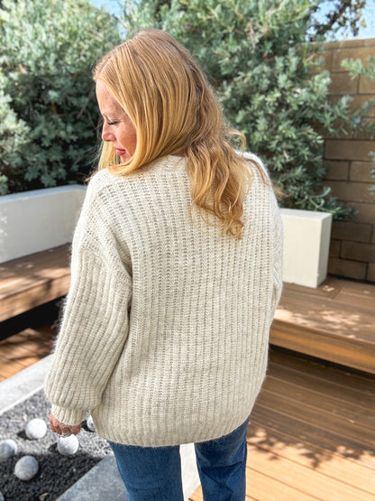 Oversized Ribbed Knit Cardigan