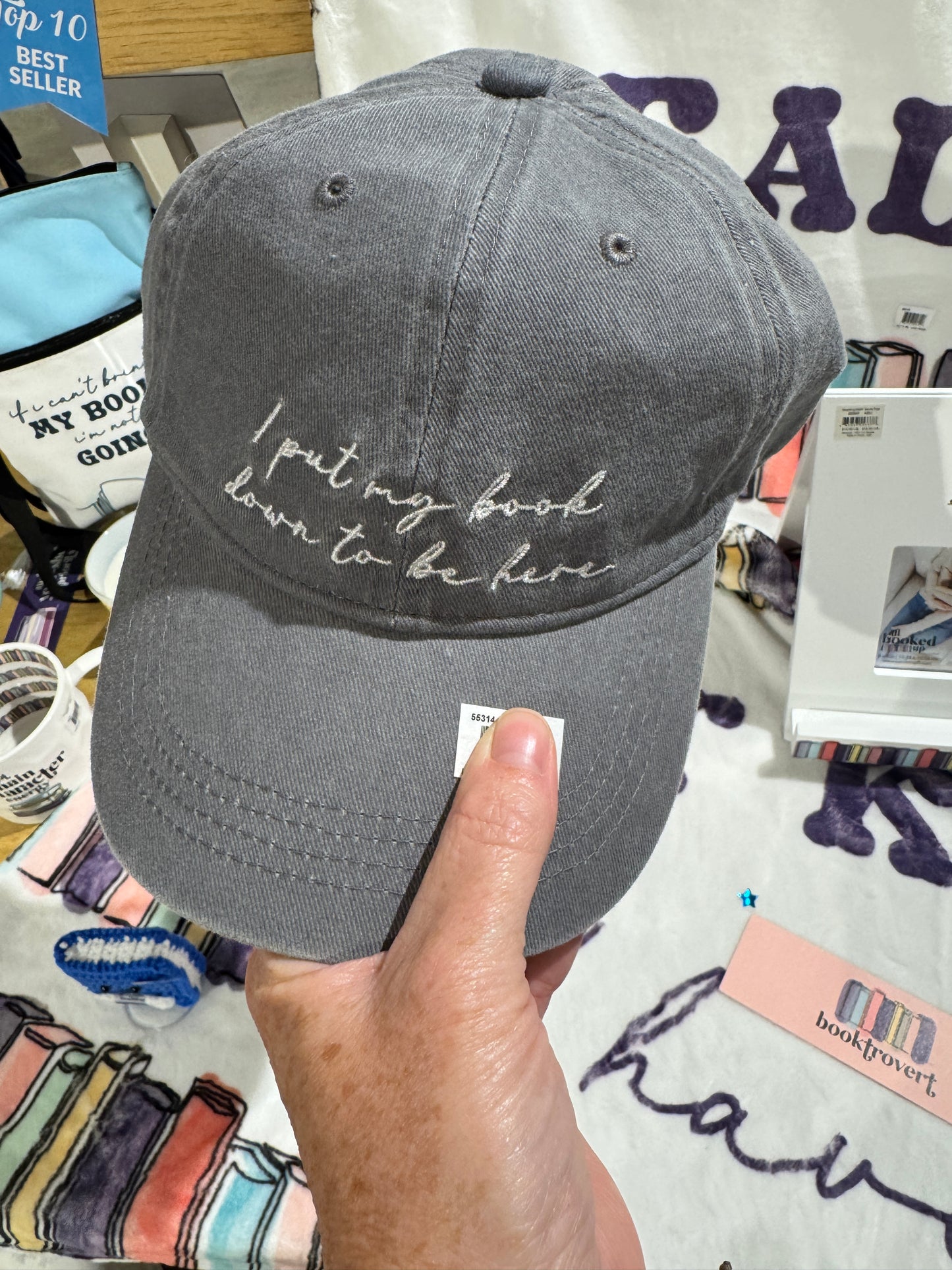 Book Down - Gray Adjustable Hat