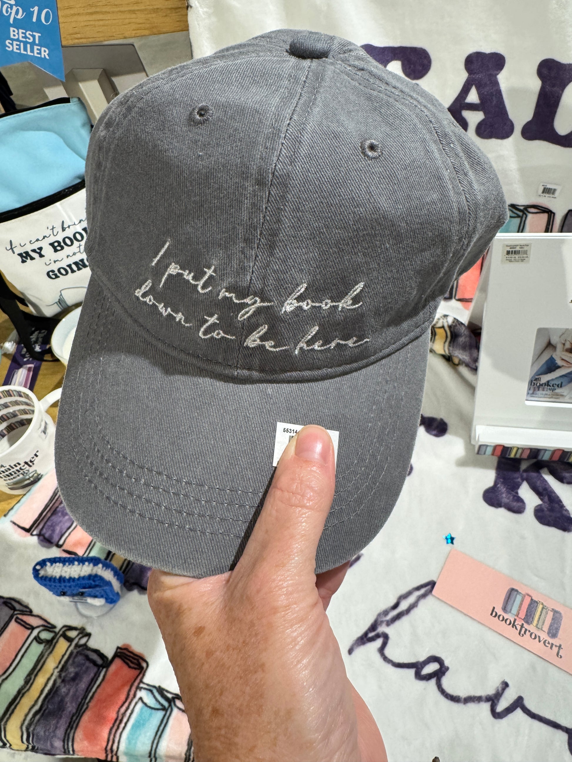 Book Down - Gray Adjustable Hat