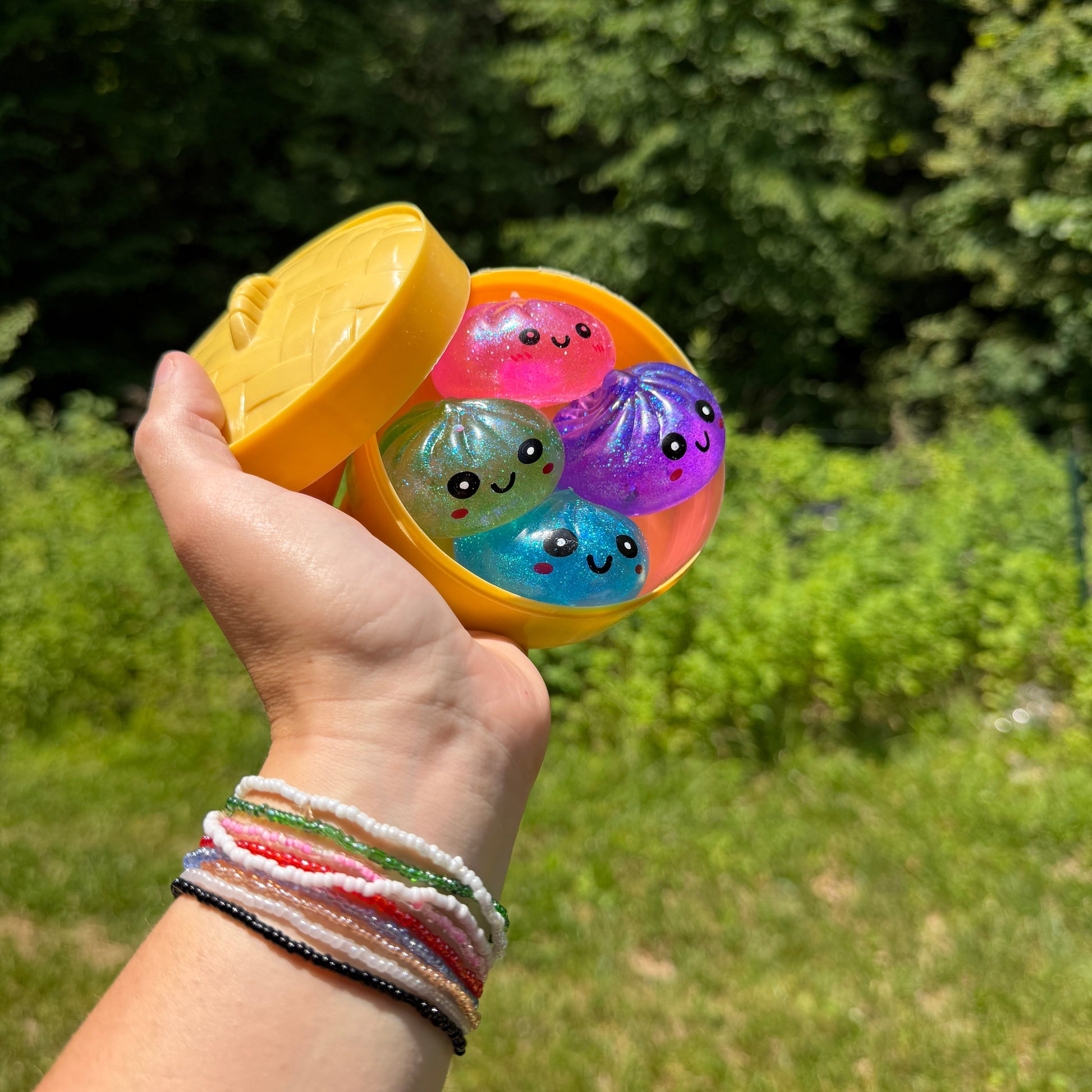 Squishy Toy - Mini Dumpling, Slow Rise Glitter - 4 PACK!
