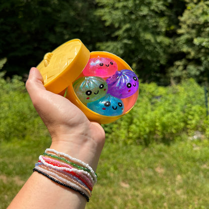 Squishy Toy - Mini Dumpling, Slow Rise Glitter - 4 PACK!