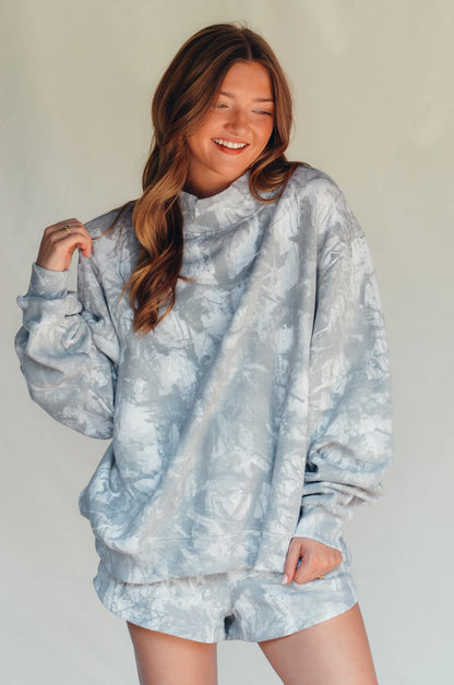 PREORDER (estimated 11/10 ship date!!) White Wash Camo Mock Neck Sweatshirt