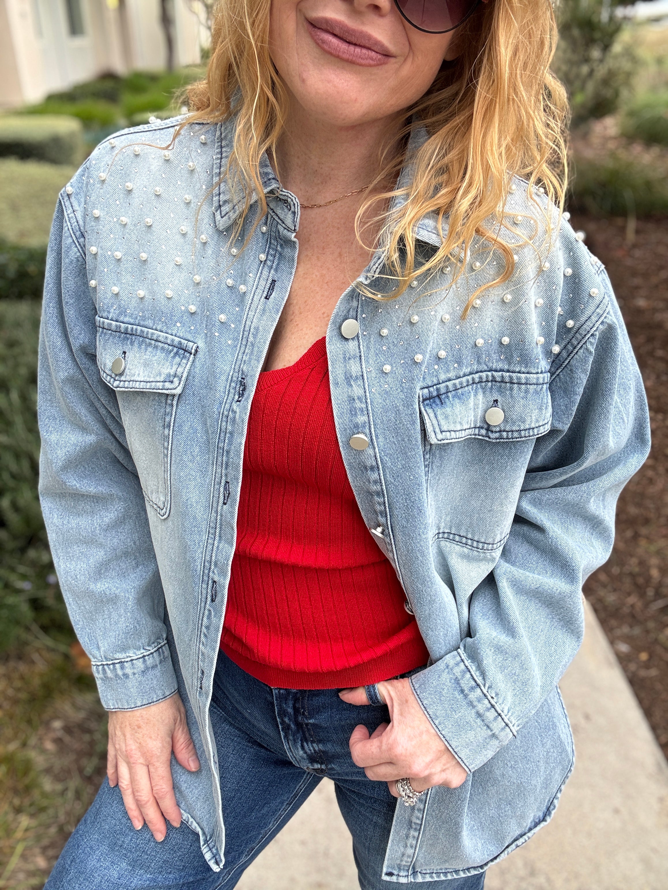 Leave a Little Sparkle Denim Jacket