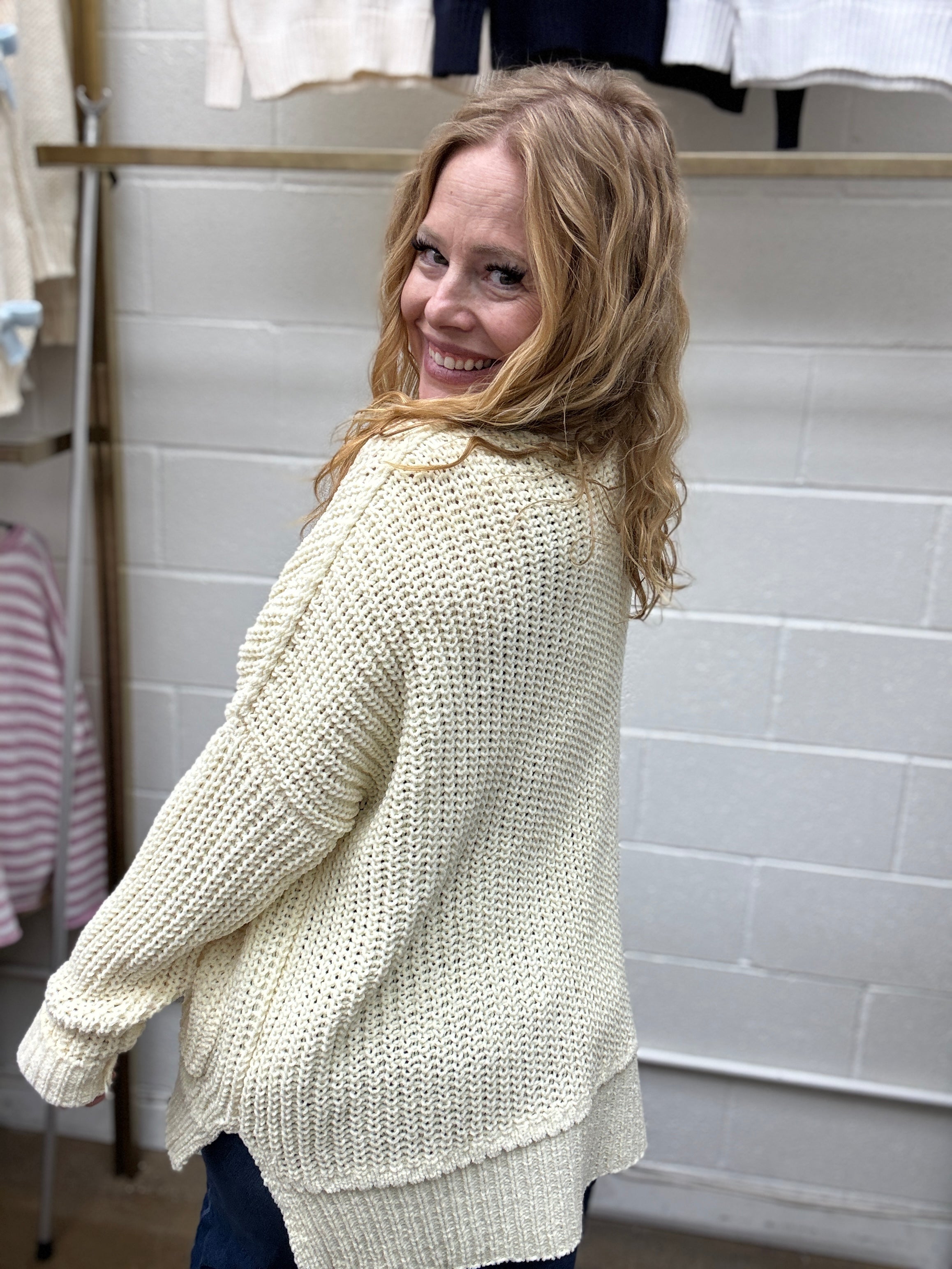 Silver Lining Chenille Cardi