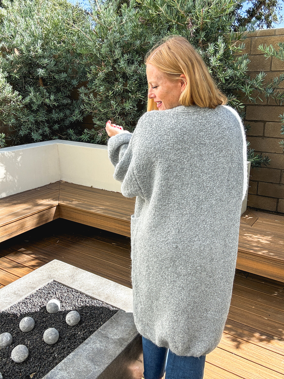 Cozy Bouclé Open-Front Long Cardigan