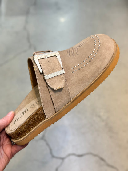 Josephine Suede Slide in Grey