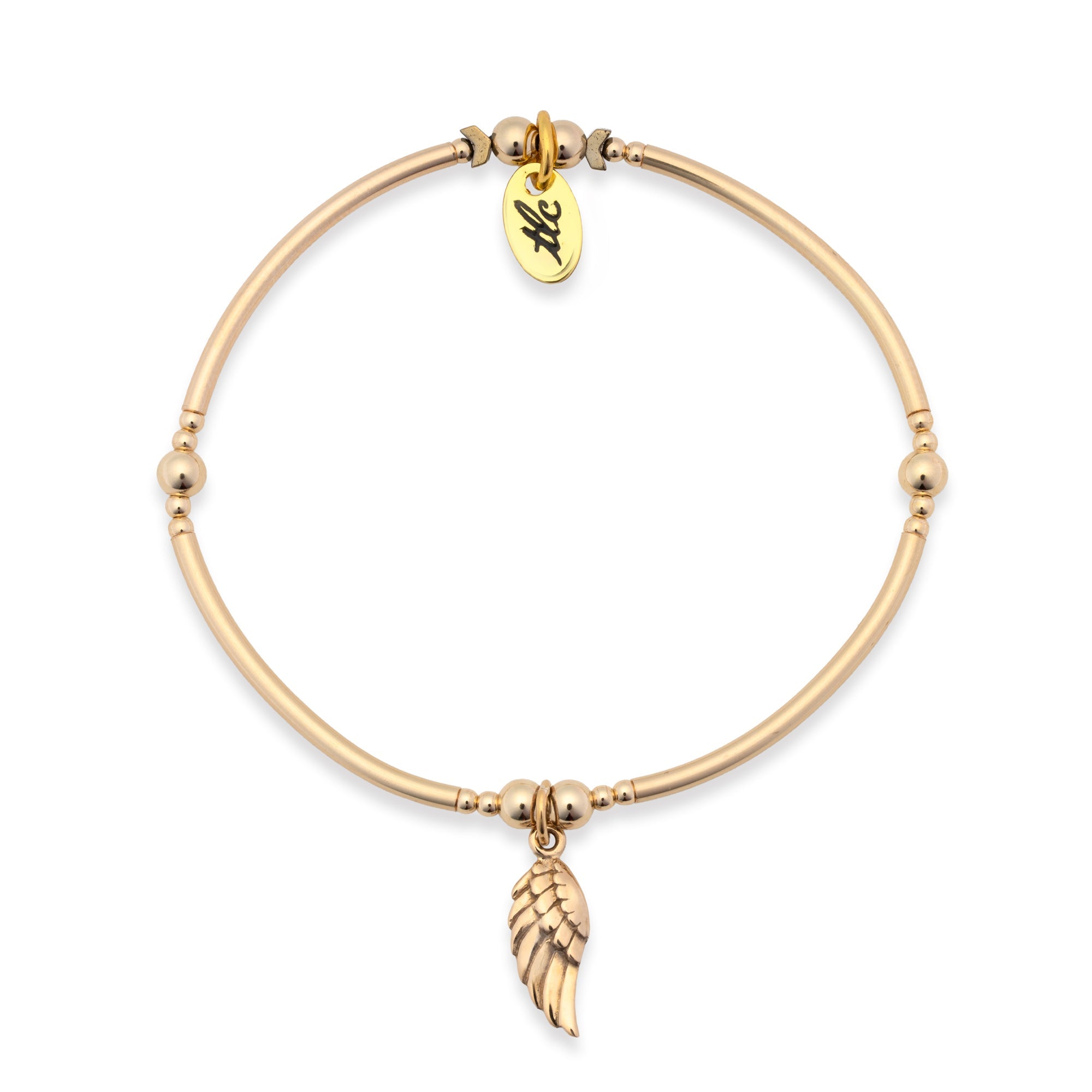 Angelic - Gold Filled & Bronze Charmed Stretch Bangle