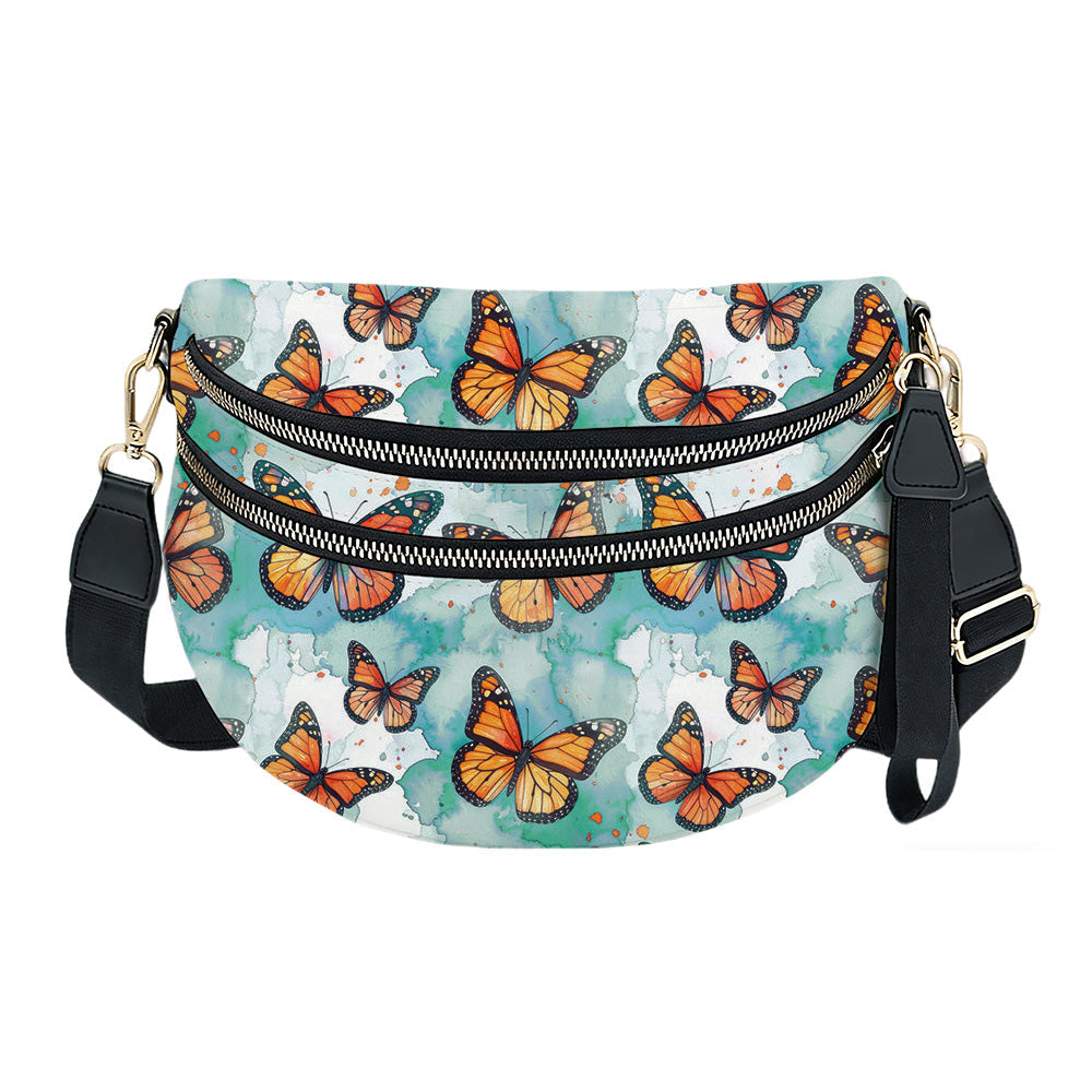 The Roni Nylon Crossbody - Butterfly Orange Teal