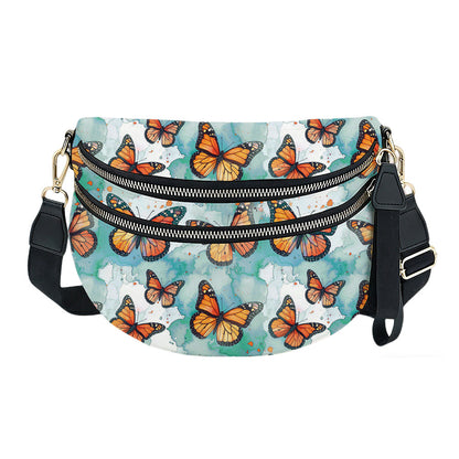 The Roni Nylon Crossbody - Butterfly Orange Teal