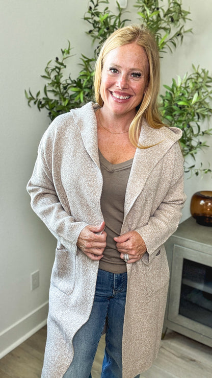 Autumn Mornings Hooded Knit Cardigan