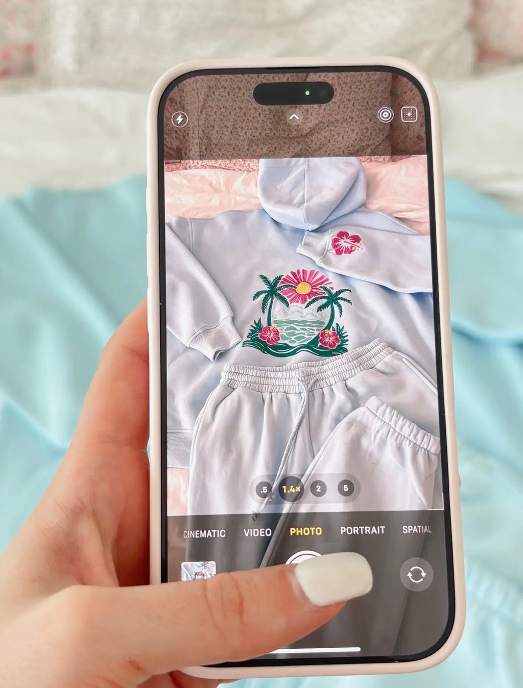 PREORDER: Icey Blue Hibiscus Flower Beach Babe Hoodie