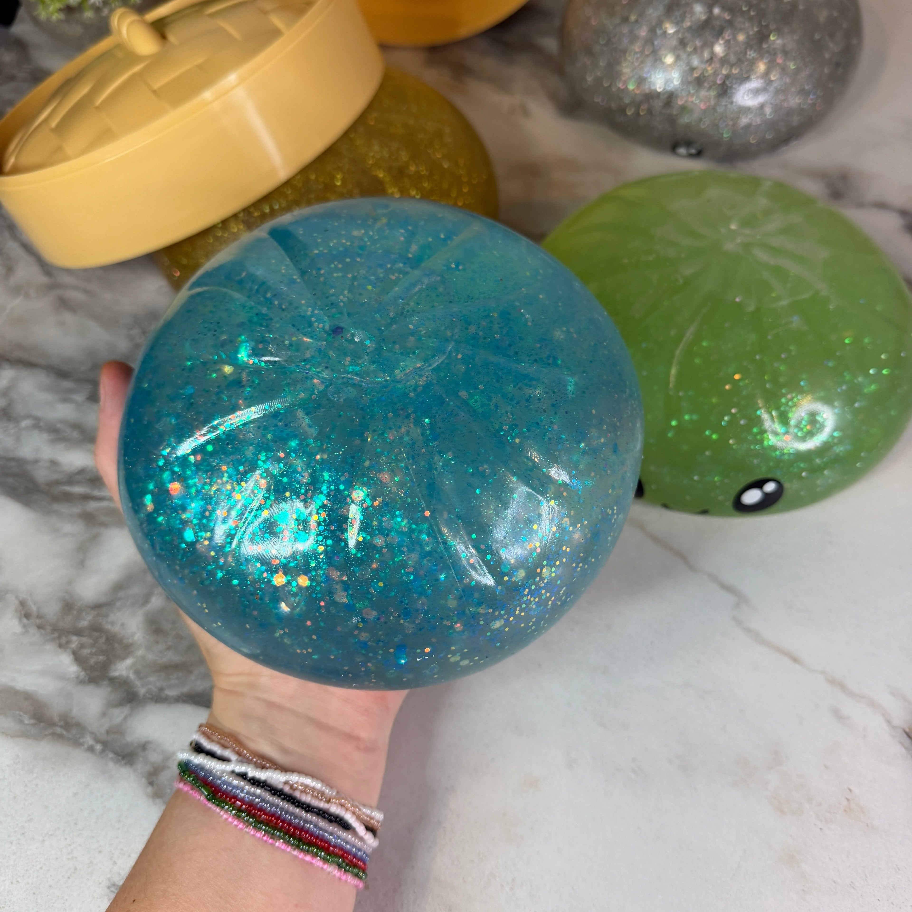Squishy Toy - XL Dumpling, Quick Squeeze Glitter