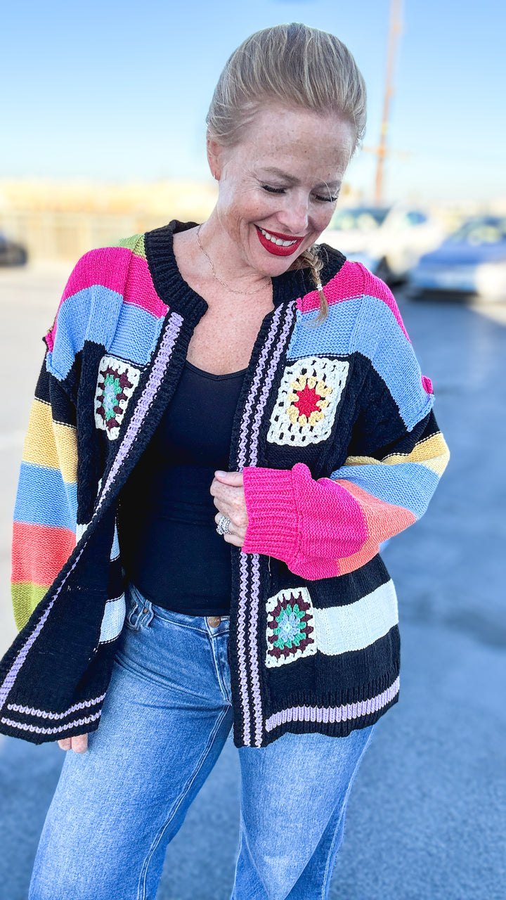 Granny Square Chenille Cardi by POL