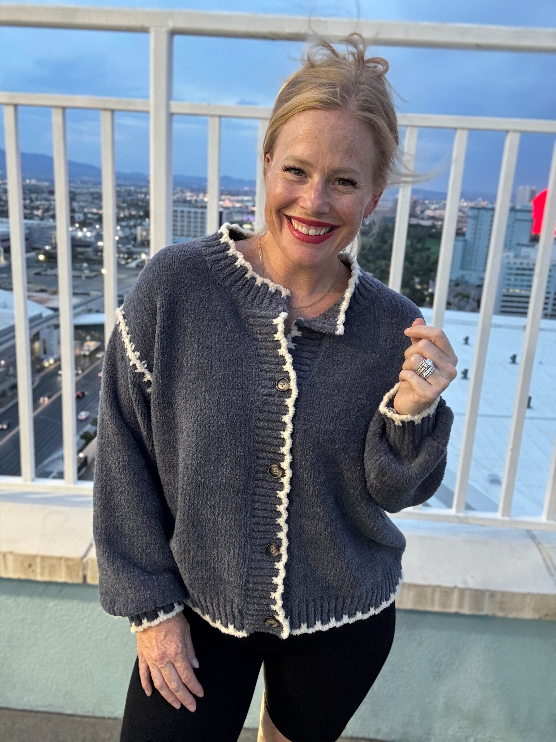 Chunky Thread Chenille Cardi